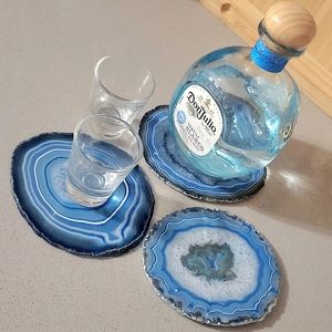 BLUE AGATE 💙 BEAUTIES ~ Coaster Slices Gift Set 3